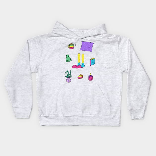 Cozy Vibes Only Kids Hoodie by Jelly Studio Co.
